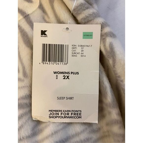 Jaclyn Smith 2x animal print pajamas fleece gown new rn# 42000 - Picture 3 of 6